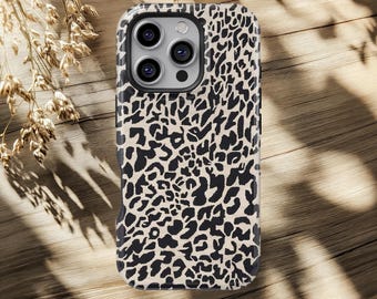 Tan Leopard Print Phone Case: Tough, MagSafe Compatible