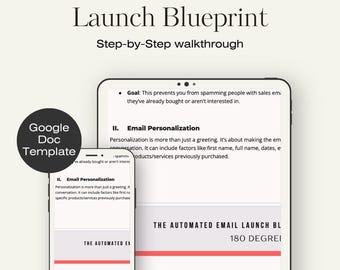 The Automated Email Launch Blueprint | Email Marketing Strategy & Automation Workflow | Google Docs Business Template | Systems Setup Guide