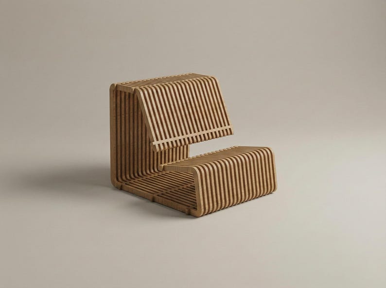 Parametric Lounge Chair CNC Files (DXF) | Screwless Interlocking Design ...