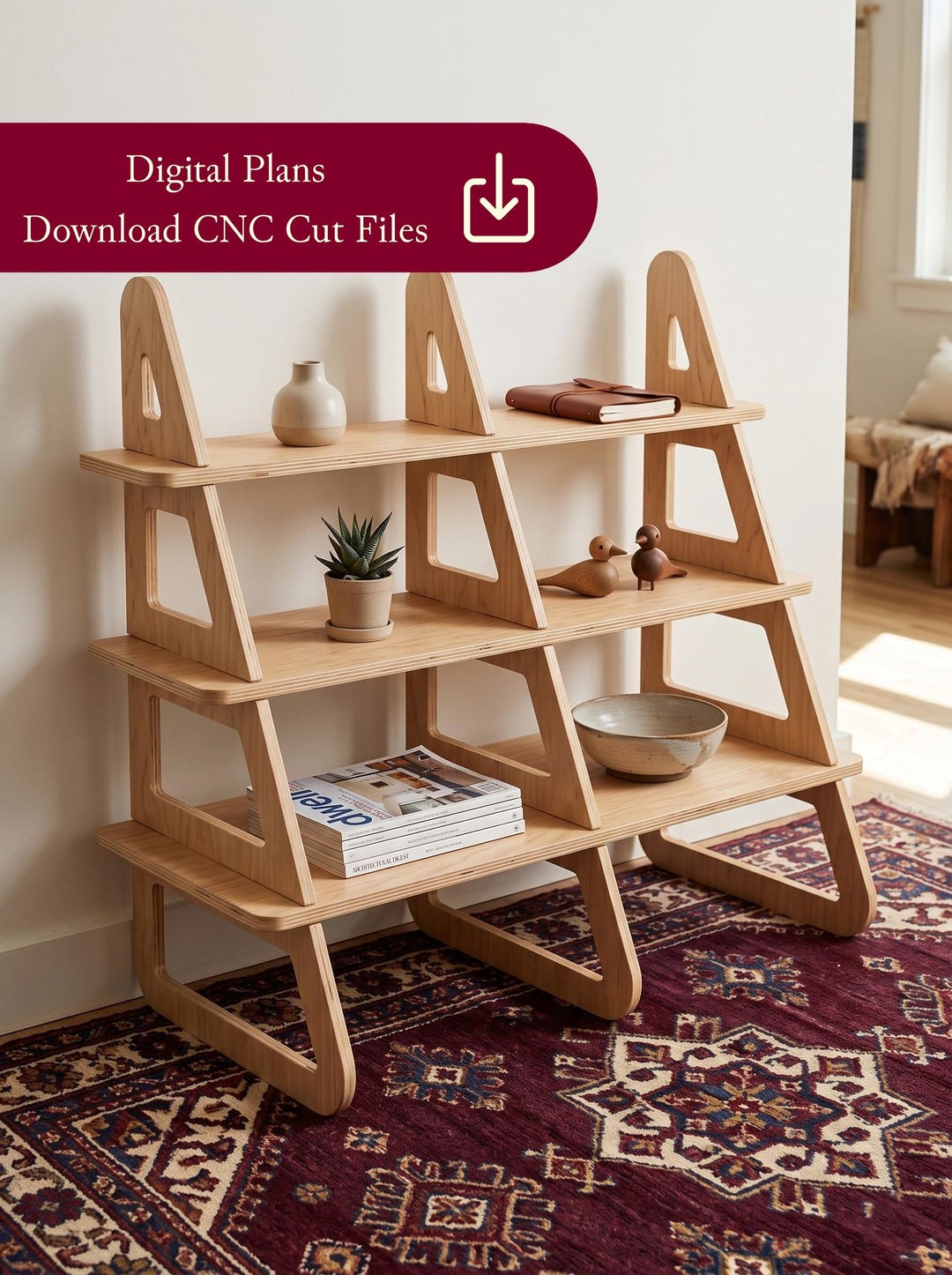Cnc Router Signs Files CNC Router Files Plywood Shelf DXF - Interlocking Screwless Design - 3 ...