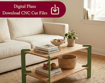 Mid Century Design Coffee Table CNC Files | DXF Plywood Furniture Plans | 18mm Material | Nesting Ready | Digital Download
