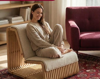 Parametric Lounge Chair CNC Files (DXF) | Screwless Interlocking Design | Ready for Plywood | Modern DIY Furniture Plans | Nesting Included