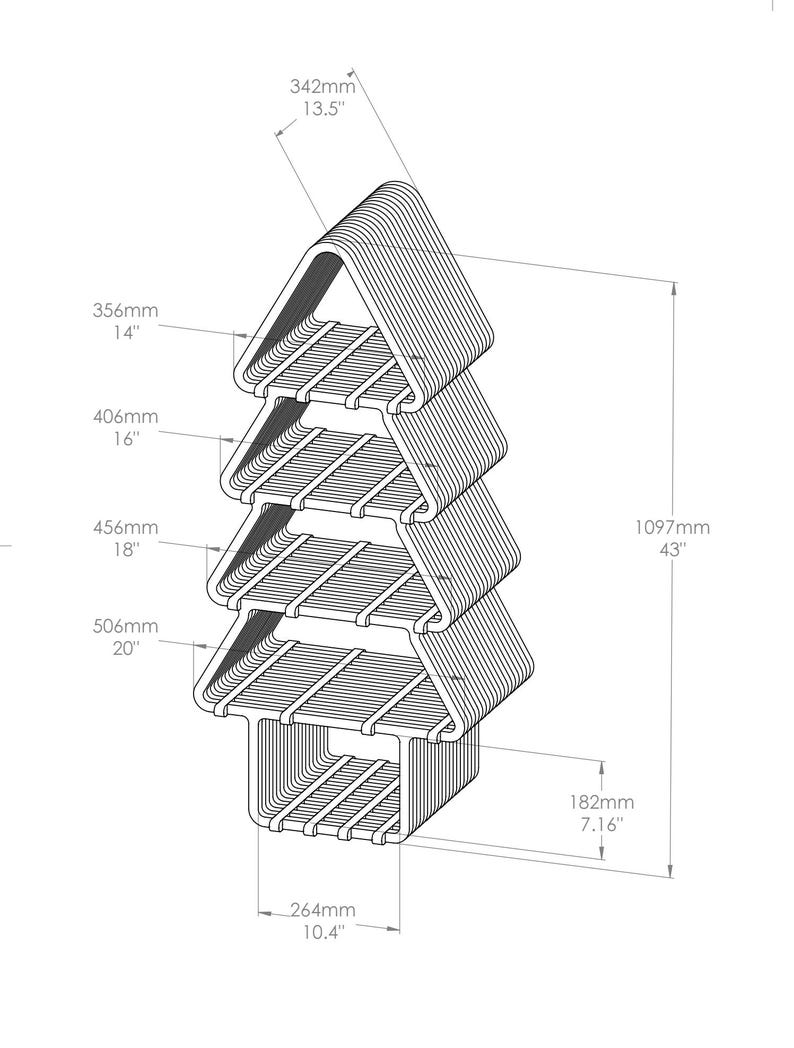 Christmas Tree Shelf CNC Files (DXF) | Modern Plywood Bookcase Plans ...