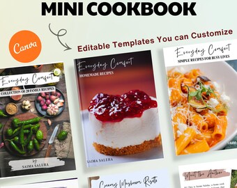 Editable 54-Page Cookbook Template | Canva Recipe Organizer (Digital Download)