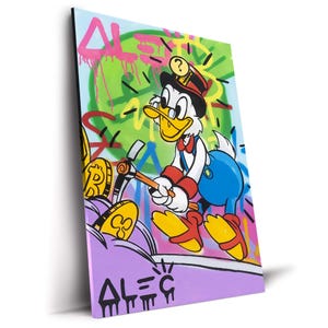 Crypto Scrooge Miner Work Alec Monopolys Street Graffiti Pop Art Canvas Print Home Decor Wall Art