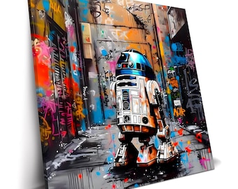 R2D2 Pop Art Star Wars Poster Canvas Print Star Wars Print Home Decor Wall Art Movie Poster Gift