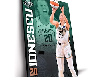 Sabrina Ionescu New York Liberty WNBA Poster - Sports Canvas Wall Art