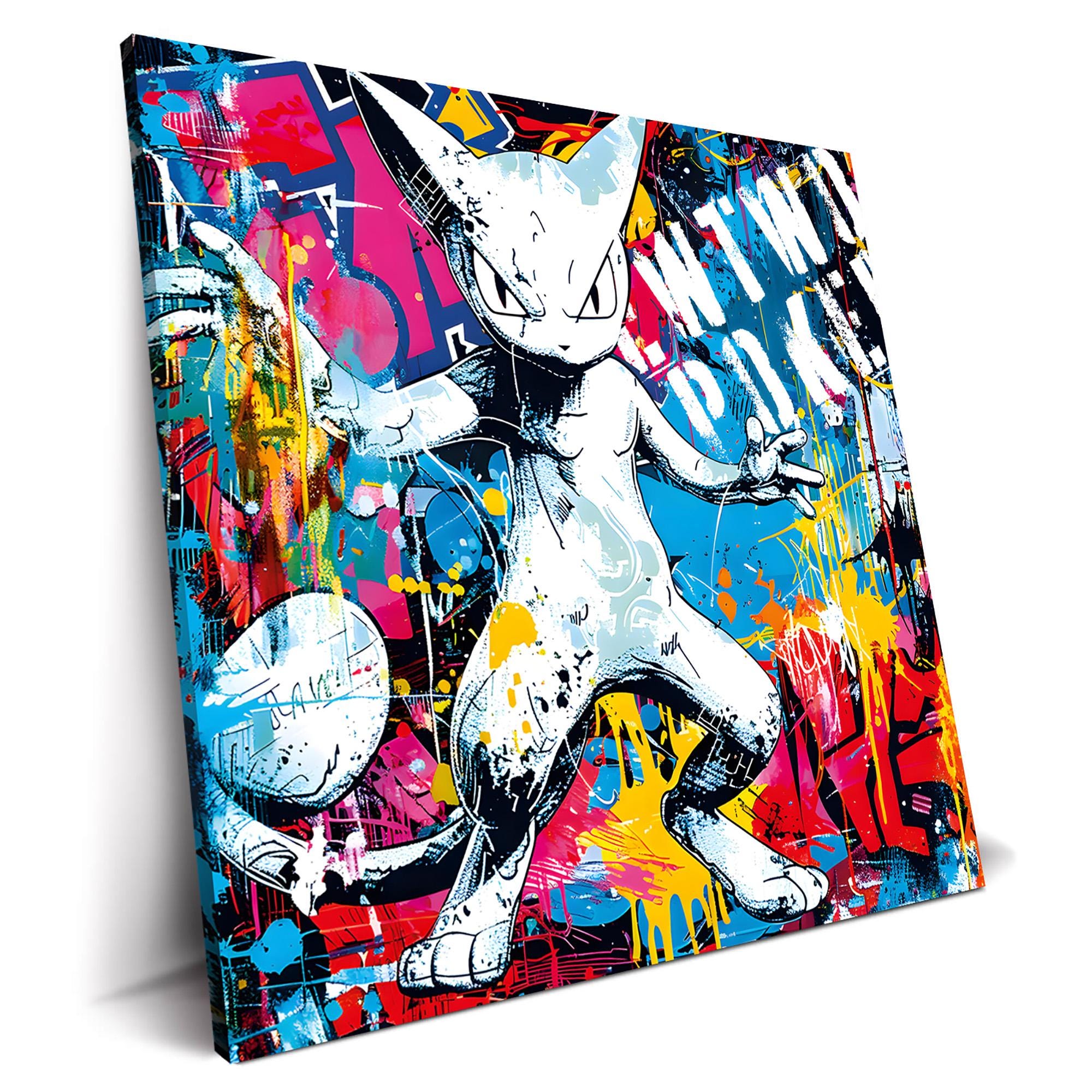 Metal Banknote Mewtwo Pokémon Sculpture Street Art Decoration Manga