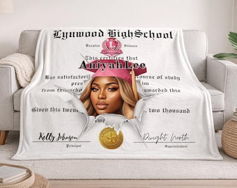 Custom Diploma Graduation Blanket: Personalized Senior Keepsake (Class of 2026)