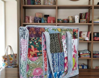 Handmade Japanese Patchwork Bag, Quilted Animal Scene Crossbody