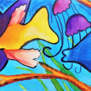 Under Ocean sea scene adventure print children's room | Etsy