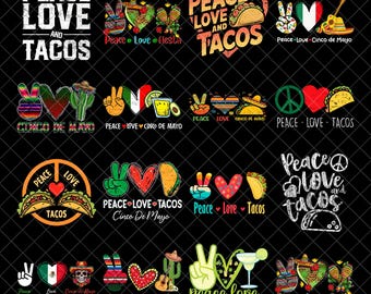 Peace Love Cinco De Mayo png Bundle, Cinco De Mayo png Bundle, Cinco De Mayo png, Mexikanisches Festival png, Fiesta png, Digitaler Download