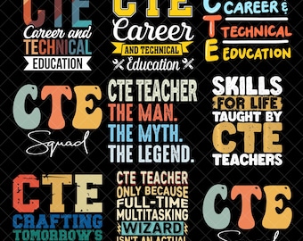CTE Lehrer PNG Bundle, Karriere Technische Bildung Sublimation, CTE Squad Shirt Design, Multitasking Lehrer Zitat Clipart, Tech Ed Geschenk