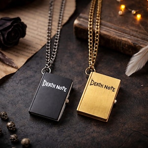 Death Note Pocket Watch Necklace | Japanese Anime Quartz Pendant Clock | Vintage Book Design Gift for Men & Women