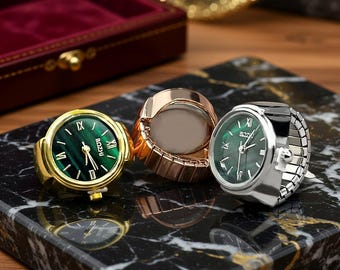 Vintage Steampunk Watch Ring, Y2K Style, Elastic Band