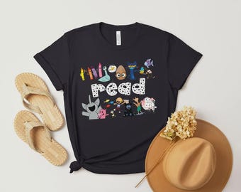 Children's Teacher T-Shirt Read Books Kids Teacher Life Kindergarten Gift for Educators School Staff