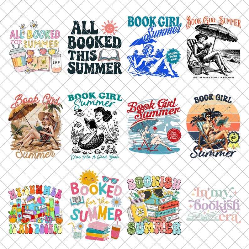 Bookish Summer Svg Png Bundle, Book Girl Sublimation Design, Reading ...