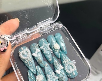 Vibrant Floral Press On Nails, Customizable Flower Nail Box, Handmade Reusable Nails, Personalized Colorful Nail Set