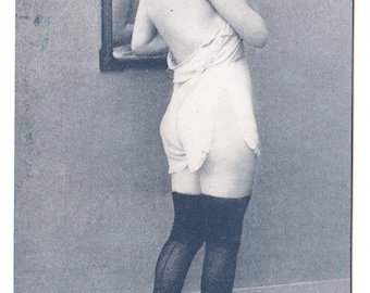Early 1905–1915 Risqué Glamor Postcard – American Novelty Studio Model – Blank Back – Unused