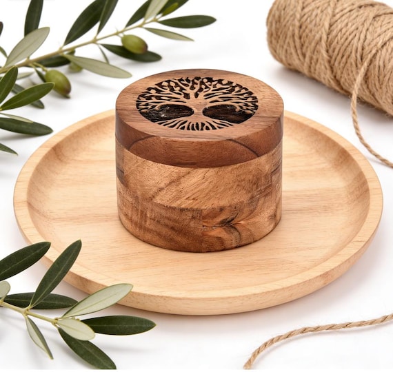 Acacia Wood Urn - Tree of Life Cremation Box