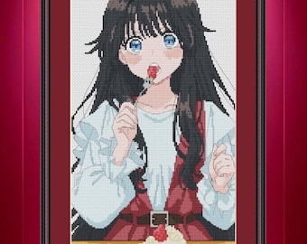 Anime Cross Stitch Pattern Kaoruko Waguri Digital PDF,XSD Fan Art Design
