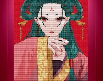 Anime Cross Stitch Pattern Fengxian Digital PDF Chart Fan Art Design