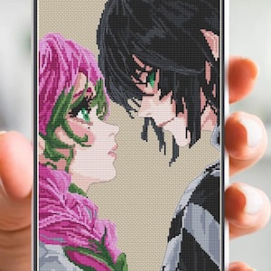 Anime Cross Stitch Pattern Iguro/Mitsuri Digital PDF,XSD Chart Fan Art Design