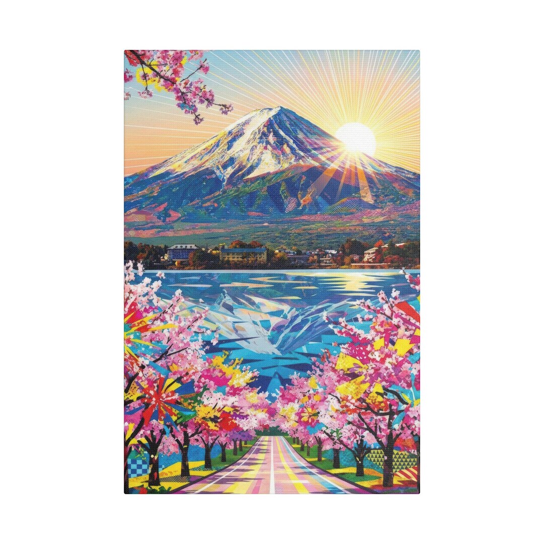 Modern Mount Fuji Gold Art Print – Japanese Abstract Landscape, Luxury ...