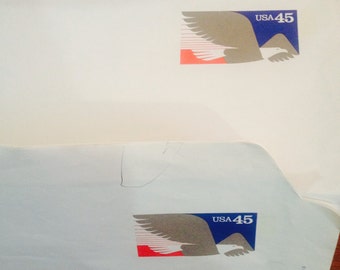 AIRMAIL STATIONERY/ENVELOPE All In One.   One lot of 4.  1991  United States Postal Service