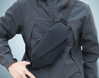 Luxe heuptas voor heren, gemaakt van nylon, sportieve crossbodytas