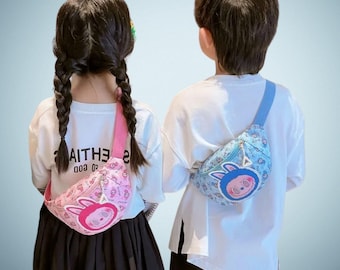 Kinderheuptasje met cartoonprint - Lichtgewicht nylon crossbodytas, leuke verstelbare heuptas, cadeau voor kinderen
