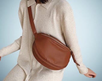 Grote heuptas van PU-leer voor dames - Crossbody- en borsttas, ruime heuptas, cadeau voor haar