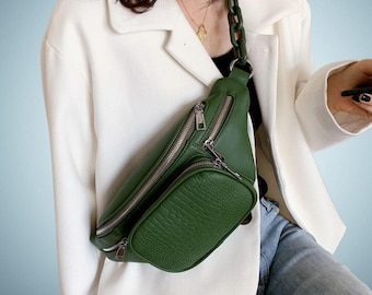 XL leren heuptas voor dames - Waterdichte PU crossbody heuptas, grote heuptas, cadeau voor haar