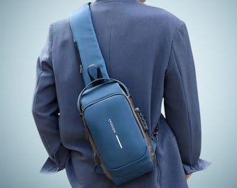 Schoudertas voor heren van Oxford-stof - Crossbodytas, lichtgewicht tas voor dagelijks gebruik, cadeau voor hem