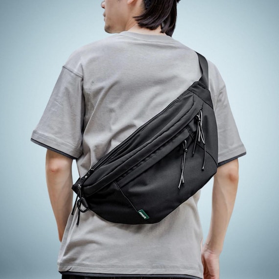 Large Fanny Pack for Men - Waterproof Oxford Belt Bag with Multiple Pockets, Travel Waist Bag, Gift for Him