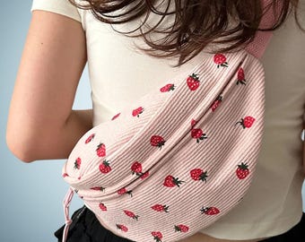 Pluche heuptasje voor dames - Zachte corduroy heuptas in bananenvorm, comfortabele crossbody heuptas, cadeau voor haar