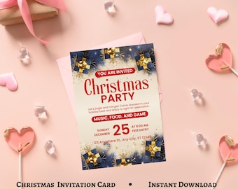 Christmas Party Invitation | Festive Holiday Invite (Digital Download)