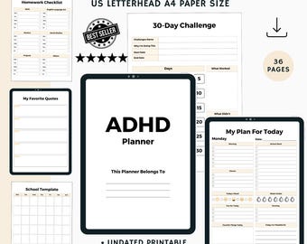 ADHD Planner | Productivity and Focus (Digital Download)