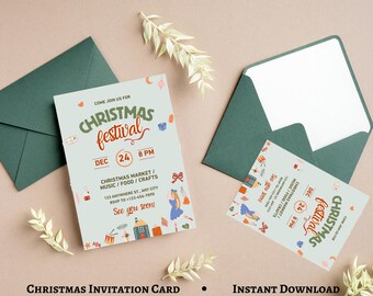 Christmas Party Invitation | Festive Holiday Invite (Digital Download)