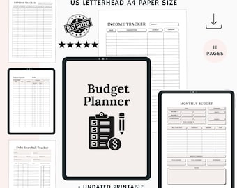 Monthly Budget Planner | Expense & Savings Tracker (Digital Download)