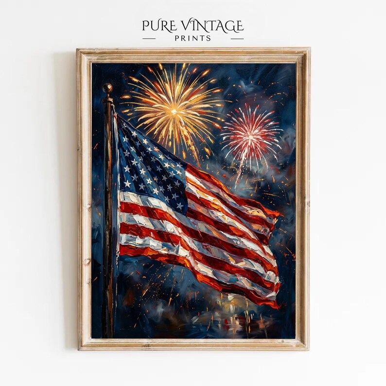 American Flag Printable Art: Memorial Day Art Prints | Fourth of July ...