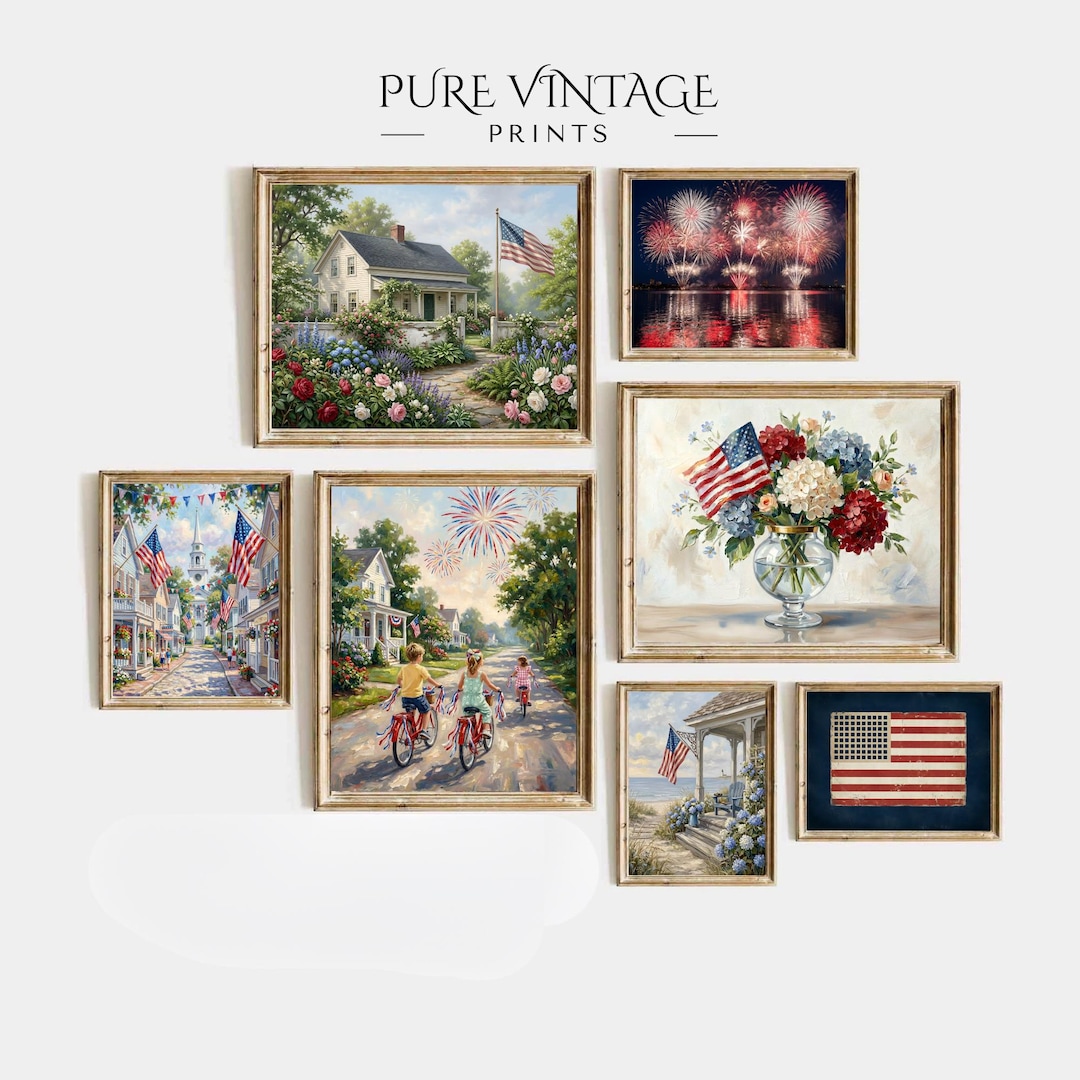 Printable 4th of July Wall Art Set: Patriotic Independence Day Prints ...