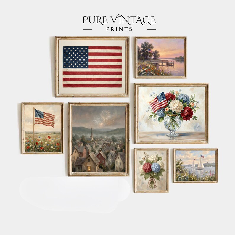 25+ Independence Day Printable Wall Art Bundle, 4th of July Vintage ...