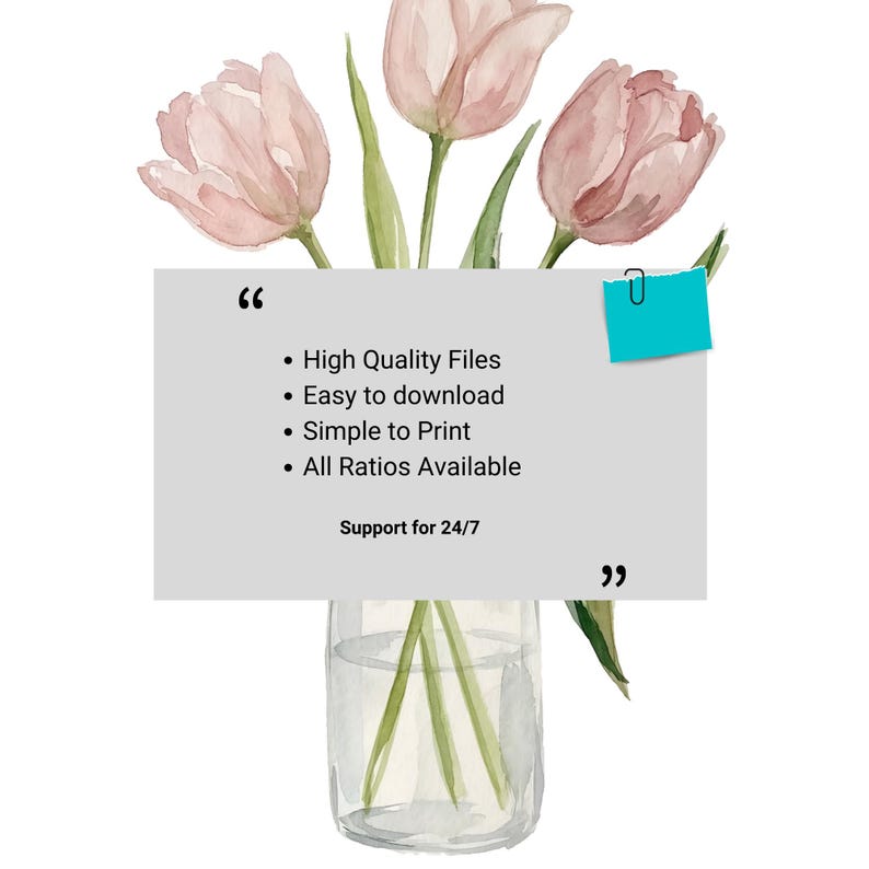 Pink Tulip Painting: Dorm Room Printable Wall Art | Girly Pink Print ...