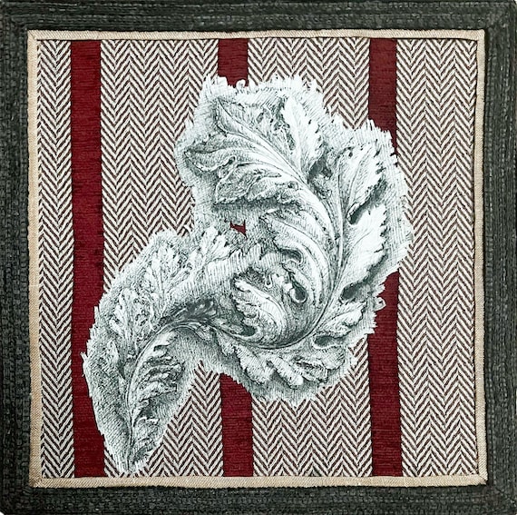 Acanthus leaf drawing on coated panel