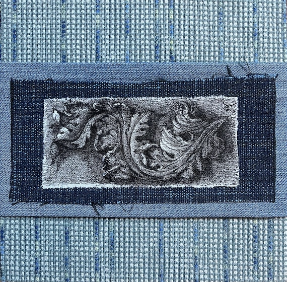 Decorative panel made with ink on fabric