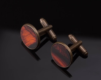 Manschettenknöpfe mit Cocobolo Holz Cufflinks