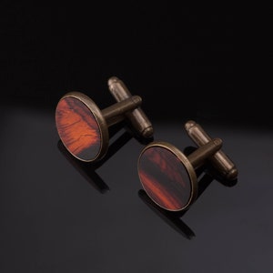 Manschettenknöpfe mit Cocobolo Holz Cufflinks Bild 1