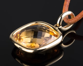Anhänger mit Citrin und 585 Gelbgold