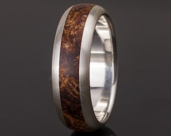 Holzring 3rd Edition Slimline Ahorn Maserholz, Holz ring, Ring mit Holz, Ehering mit Holz